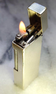 Dunhill RL1301 Rollagas Gas Lighter Barley Silver Vintage Full OH Swiss Made