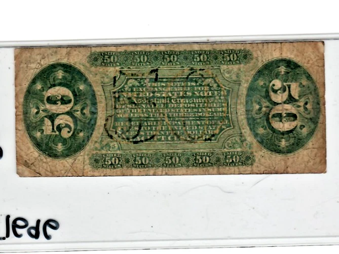 50 CENT (GREEN REVERSE) "GENERAL SPINNER" FR-1331 (1800'S)  (FR-1331)  "SPINNER" - Image 2 of 2