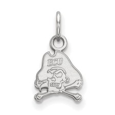 10k White Gold LogoArt East Carolina University Pirate Extra Small Pendant