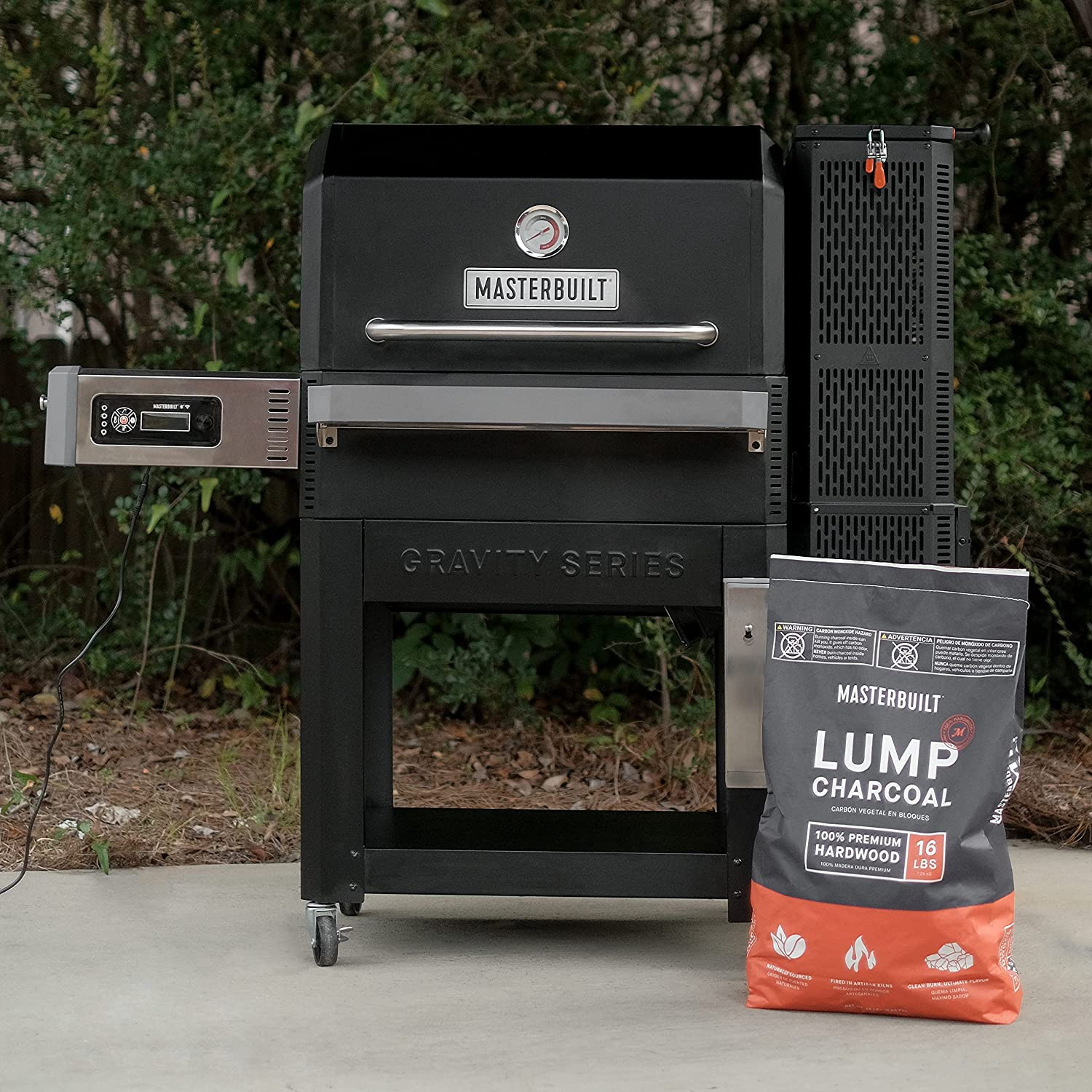 30" Charcoal Grill with Side Table & 16lb Charcoal - 627 sq in Cooking Space