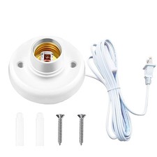 Light Socket with Cord Light Bulb Base E26/ E27 Lamp Base Desktop ft Include ...