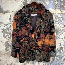 Donnybrook Faux Fur Horse Tapestry Coat Womens OS Multicolor Vintage Made in USA