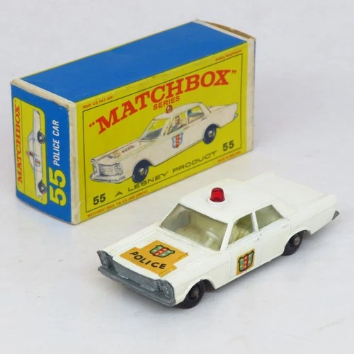 Matchbox - 55 Ford Galaxie Police Car - Regular Wheels Boxed Lesney