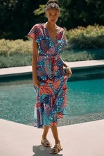 NWT FARM Rio Ocean Life Wrap Dress