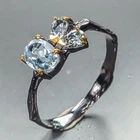Jewellery Natural Blue Topaz Ring 925 Sterling Silver Size 8 /R463000