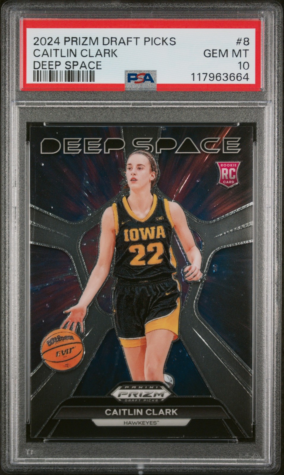 2024 PANINI PRIZM DRAFT PICKS DEEP SPACE #8 CAITLIN CLARK PSA 10