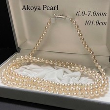 Lange Halskette mit echten Perlen 6,0-7,0 mm 101 cm/39,7 Zoll hoher Glanz