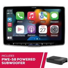 Alpine ILX-F511 11" 1-DIN Multimedia Receiver with PWE-S8 8" Powered Subwoofer
