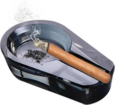Crystal Glass Ashtray，Portable Modern Cigarettes Ashtray Holder，Small Cigar Ash 
