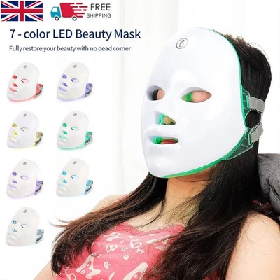 7 Colors LED Photon Facial Mask Skin Rejuvenation PDT LED Light Therapy Beauty