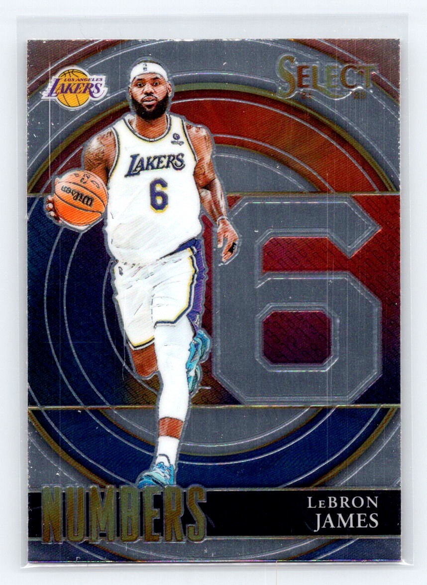 2021-22 Panini Select #6 LeBron James Select Numbers Los Angeles Lakers