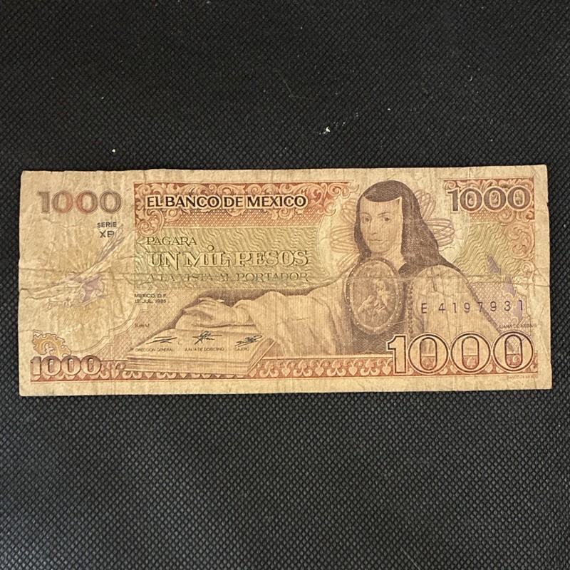 Banco de Mexico 1000 (Un Mil) Pesos Mexico Banknote 1985 Circulated