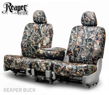 For 2011-2016 Ford F-250 F-350 Crew Seat Covers In Reaper Buck Neoprene Camo