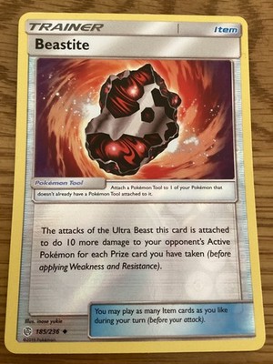 Beastite Tr Pokemon Karte 185/236 Rev/ Holo Gebraucht - Sonne & Mond/Kosmische Finsternis Set