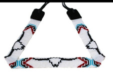 Beaded Hat Band Geometric Southwestern Pattern Cowboy Rode Handmade hatband