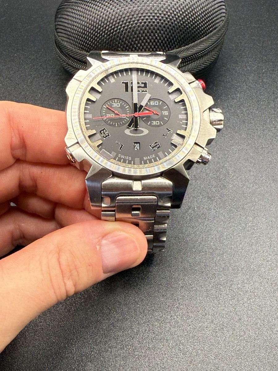 Oakley Double Tap Stainless w/Grey Dial Watch Oakley Double Tap Stainless w/Grey Dial Watch | eBay main image 3
