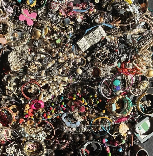 10 Pound Vintage & Now Costume Jewelry Junk Drawer Craft Lot Wear/Repair/Crafts