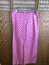Y2K Juicy Couture pajama pants pink black logo Sz Lg Choose Juicy pjs lounge