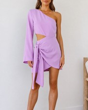 Runaway The Label Nami Cut Out One Shoulder Moni Dress In Orchid Sz S