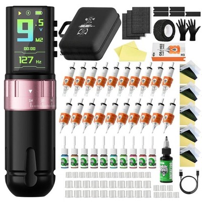 DM Venom Wireless Tattoomaschine Kit verstellbarer Hub 2,4-4,2 mm mit 2300 mAh