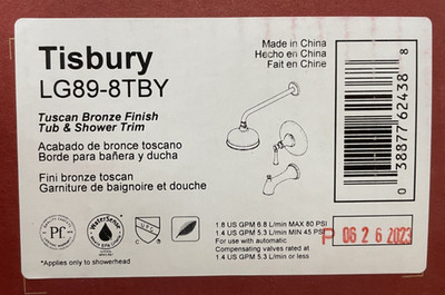 Pfister LG89-8TBY Tisbury 1-Handle Tub & Shower Trim Kit - Tuscan Bronze *READ*