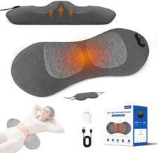 3 in 1 Electric Lumbar Massager Support Pillow - Lower Back Massager with Heat,V