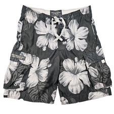 Abercrombie  Fitch Swim Board Shorts Mens 34 Floral Hawaiian Cargo Pockets EUC