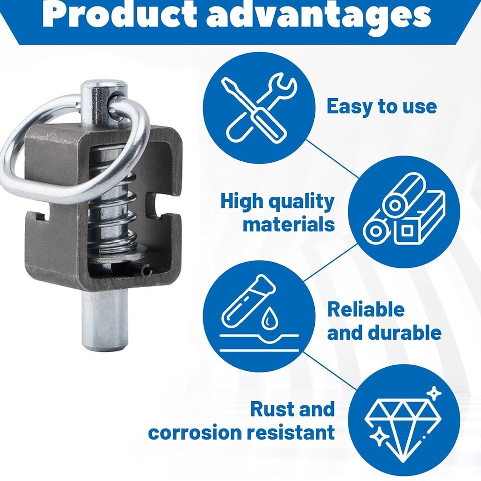 2 pcs Heavy Duty Metal Spring Pin Latch Lock Assembly, Spring Loaded ...