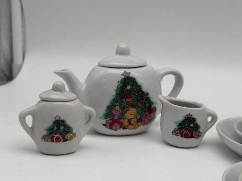 Vintage Child Porcelain 37pcs Mini Play Tea Set Christmas Tree, Teddy Bear Gifts - Picture 5 of 18