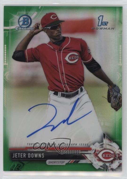 2017 Bowman Draft Chrome Pick Green Refractor 16/99 Jeter Downs Auto 0tf6