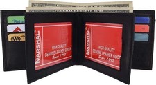 Marshal Genuine Leather Bifold Mens Multi Credit Card Holder 3 ID Windows Wallet