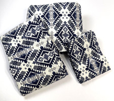 Pendleton Southwest Aztec Twin 3-pc Sheet Set Flat Fitted Case 100 Cotton Blue