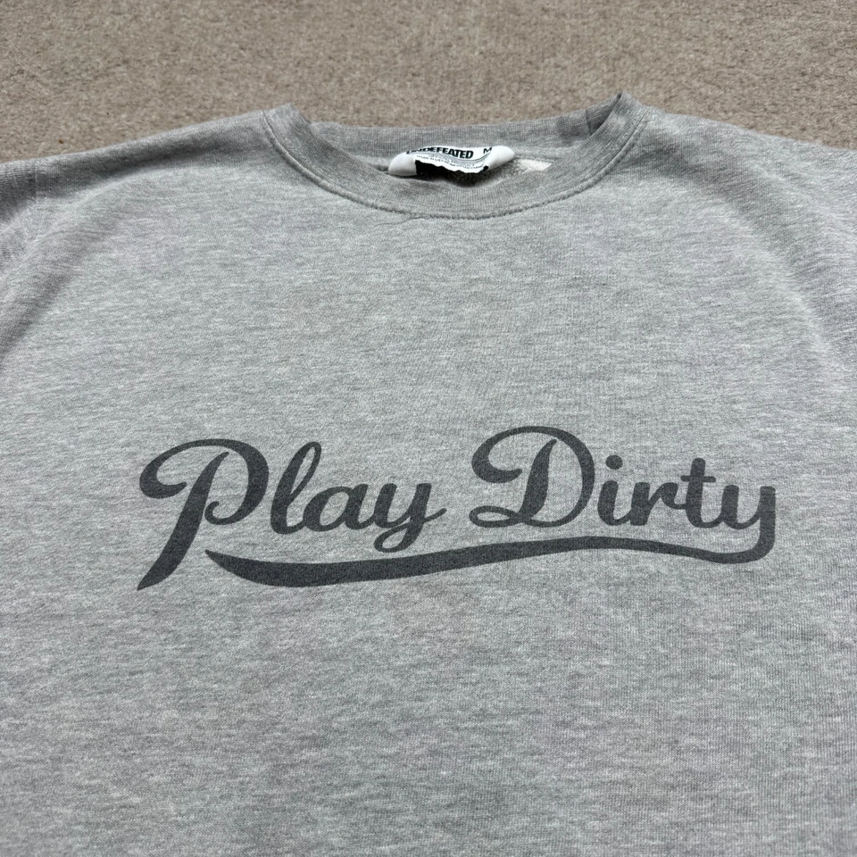 Undefeated Men's Sweatshirt Size M Gray Pullover " Play Dirty " Made In USA Y2K - Image 2 of 4