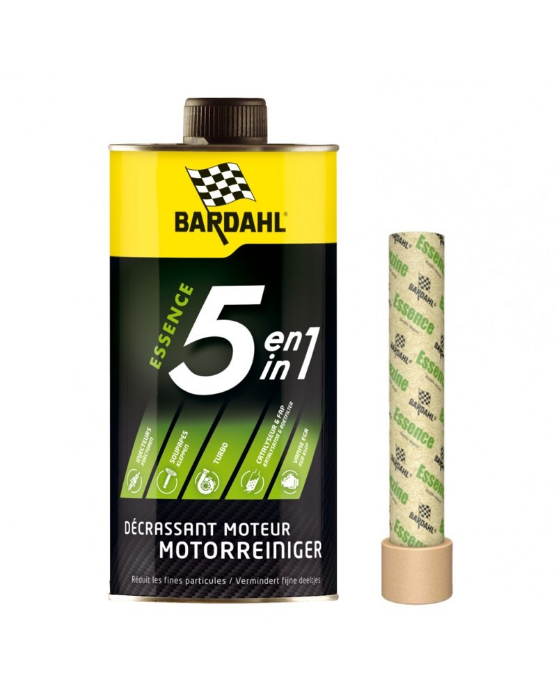 Bardahl 5 en 1 Décrassant Moteur Essence Nettoyant Injecteurs Soupapes 1L