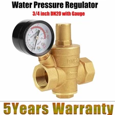 Brass Adjustable Water Pressure Reducing Regulator Valves With Gauge DN20 3/4"