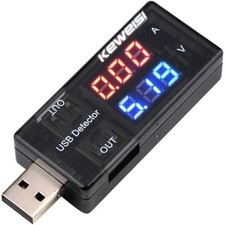 USB Power Meter, Current 3-9V 0-5A Voltage Tester Black