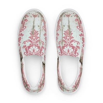 Victorian Style Distressed Women's slip-on canvas shoes
