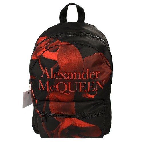 ALEXANDER MCQUEEN Red Orchid Metropolitan Nylon Backpack NEW - Picture 2 of 6