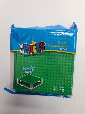Strictly Briks stapelbare Grundplatten 6''''x6'''' Pack 12 (Lego kompatibel)