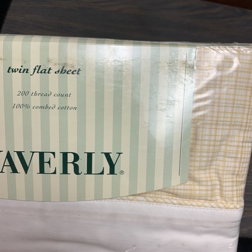 Vintage Fieldcrest Waverly Striate Striped Twin Flat Sheet NOS - Picture 16 of 19