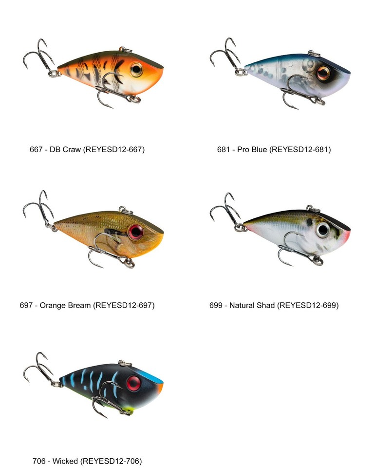 Shad Rattle Trap Strike King Crankbait Red Eye Shad REYESD12 Lipless Rattle Trap 1/2oz ...