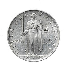 [NC] VATICANO - PIO XII - 5 LIRE 1953 (nc8175)