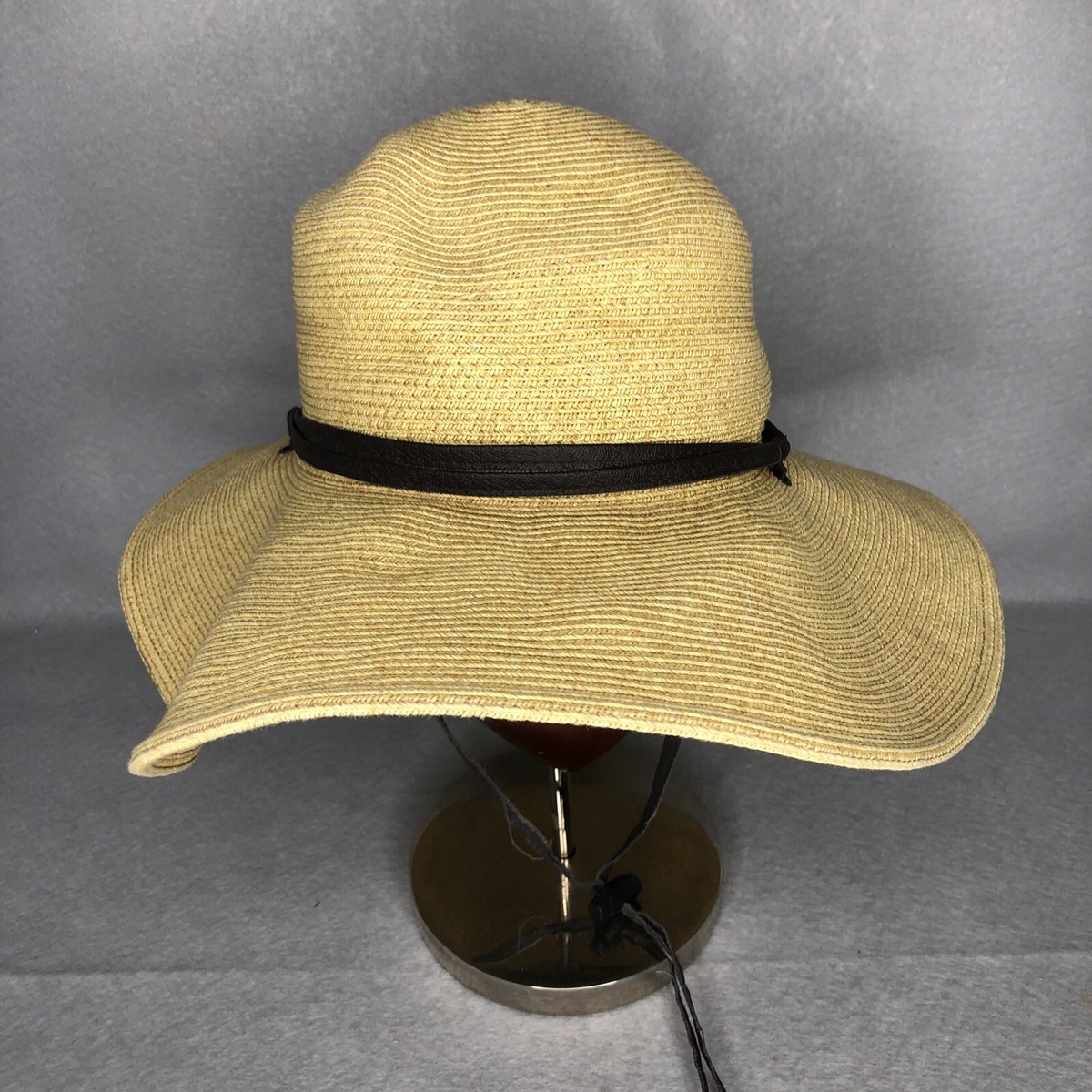 San Diego Hat Co Tan Crochet Wide Brim Floppy Straw Hat With  display picture 1