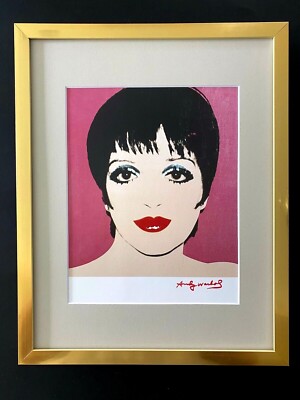 ANDY WARHOL + RARE 1984 SIGNED LIZA MINELLI PRINT MATTED 11X14 + LIST $549=