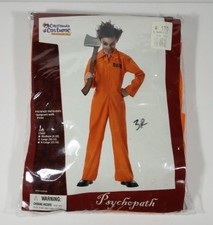 NIP Psychopath costume orange jumpsuit psycho patient Halloween boys Large 10/12