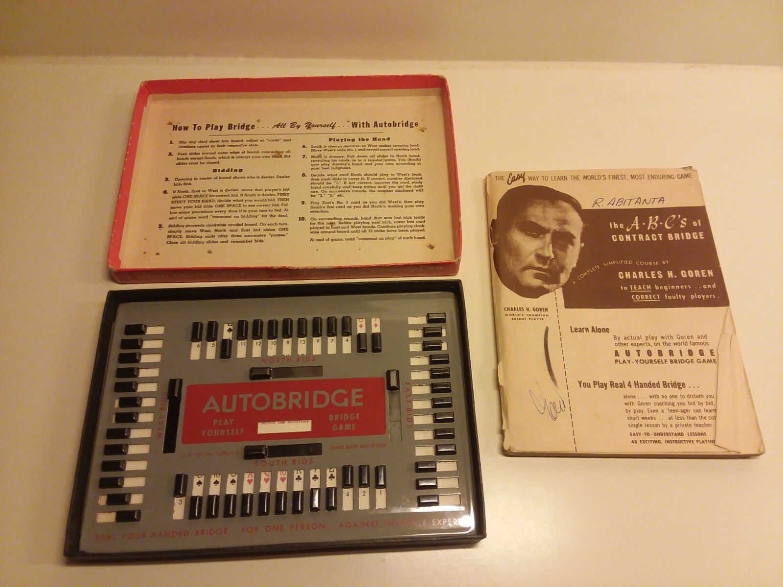 Auto Bridge Vtg Complete 1950 Auto Bridge Autobridge Play-Yourself Card Game ...