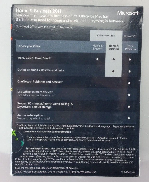 MS Microsoft Office MAC2011 Home And Business - Image 3 of 4