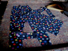 hanna andersson long pjs 160/us 14 dark black background with multi dots