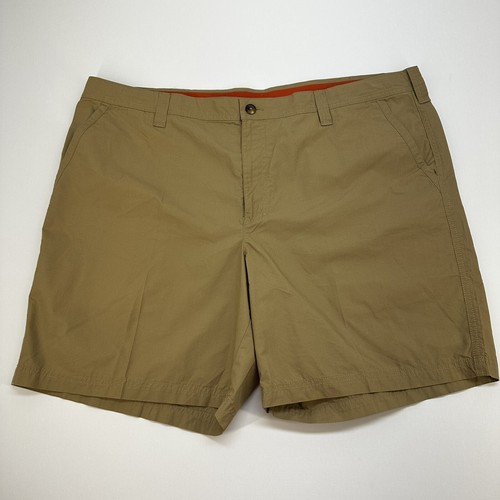 Columbia Sportswear Brown Flat Front Shorts 42w 8”L Outdoor Lightweight Hiking
