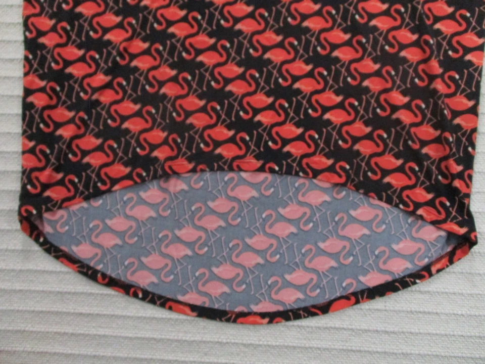 Camisa flamenca pequeña negra manga corta Lula Roe para mujer estampado túnica alta baja Foto 4 de 4